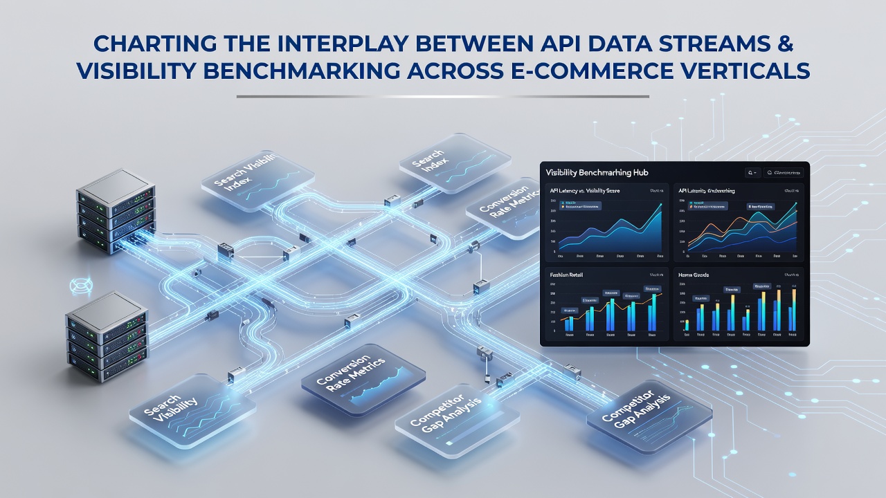 Comparative chart of visibility scores across fashion, electronics, and home goods verticals using API-sourced data
